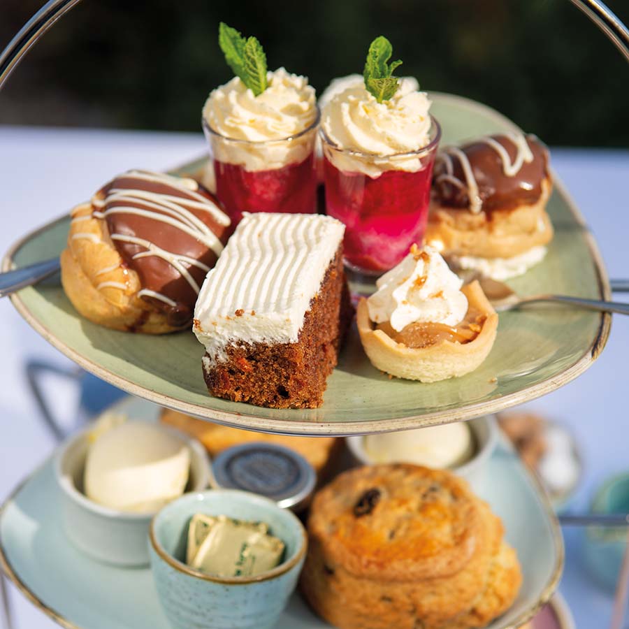 Afternoon tea cakes on  stand