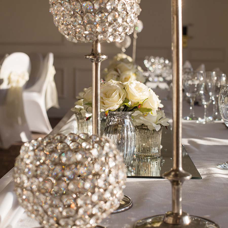 Crystal wedding table decorations