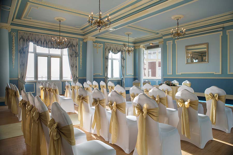 Wedding ceremony setup  in The Wedgwood Ballroom