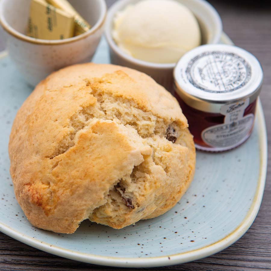 Hydro Hotel tea cake and jam on plate